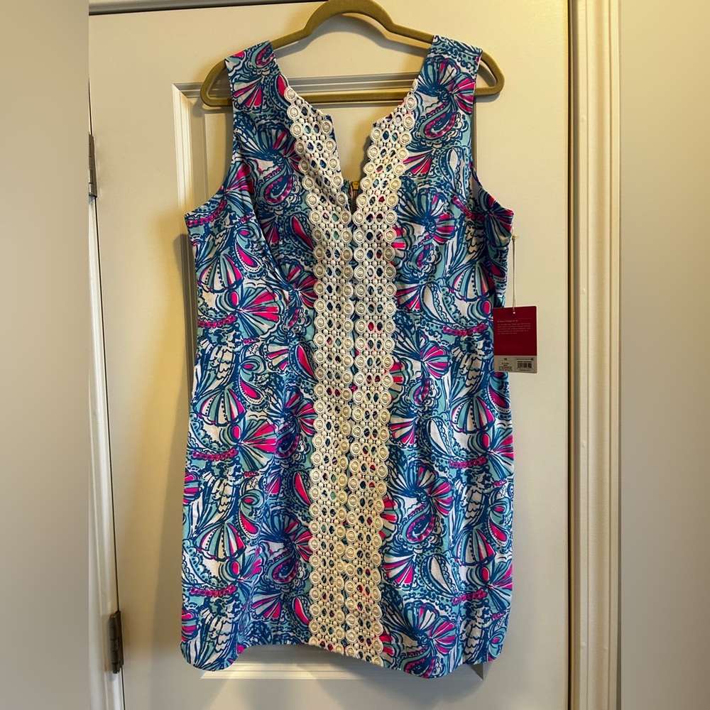 Lilly Pulitzer for Target Blue Pink White Sleeveless Shift Dress